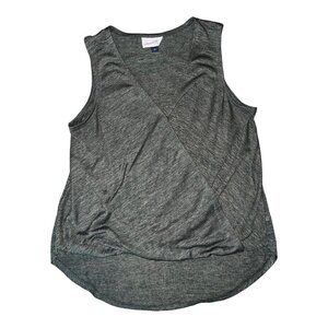UNIVERSAL THREAD Womens Olive Green Sleeveless Faux Wrap Top Sz S